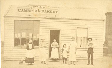 Photograph, Mr D.J. Williams' Cambrian Bakery in Kofoed Street c1885