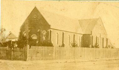 Photograph, United Free Methodist Church (Band Room) Cnr Sloane & Wakeham Streets -- Built 1870