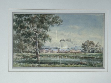 Painting, Stawell Woollen Mill -- Painting by Mr will Rees
