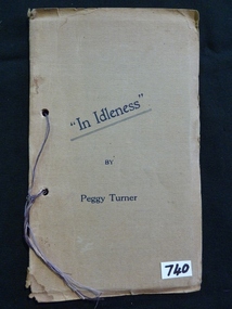 Book, Peggy Turner, In Idleness by Peggy Turner, 23.12.1922