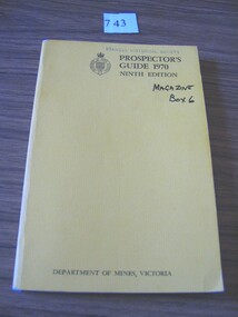 Book, E Condon, Prospectors Guide 1970 Ninth Edition by Deptartment of Mines, 1970
