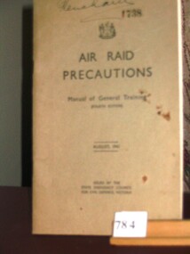 Book, State Emergency Council, Air Raid Precautions Manual of General Training, 1941