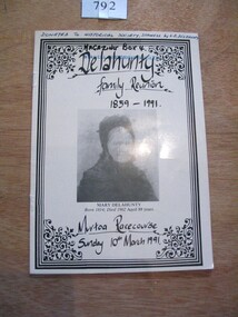 Book, Mary Delahunty, Delahunty Family Reunion 1859 - 1991, 1991