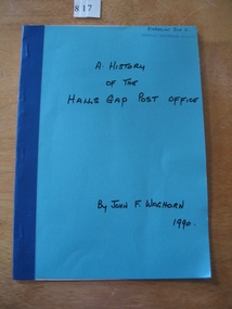 Book, John F Waghorn, A History of the Halls Gap Post Office, 1990