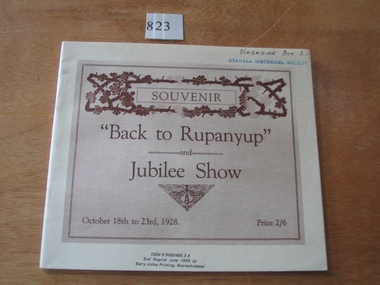 Book, L. H. Glasson, Back to Rupanyup and Jubilee Show, 1928
