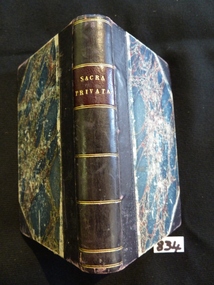 Book, C Tilt. Fleet Street, Sacra Privata. Memoirs of Right Rev Thomas Wilson, 1826