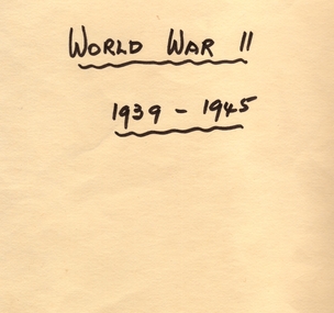 Book, Reefs Stawell Tech School, World War 2, 1939-1945