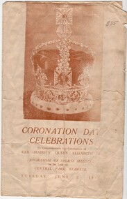 Book, Coronation Day Celebrations, Sports Meeting Program