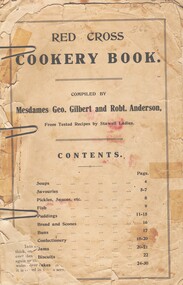 Book, Geo Gilbert & Robt Anderson, Red Cross Cookery Book 1914-1918, 1918