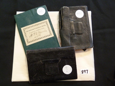 Book, H.E. Glisson, Glisson Pocket Diaries & Union Bank Book, 1889-1912