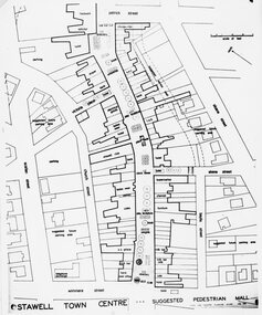 Photograph, Stawell Pedestrian Mall --  Proposed Plan and Concept drawing 1970