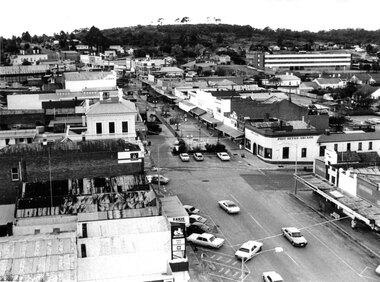 Photograph, Pedestrian Mall & Lower Main Street Stawell from the Town Hall Clock Tower