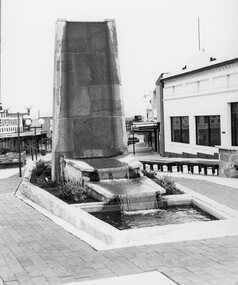 Photograph, Athletic Club Memorial Fountain in the Gold Reef Mall in Upper Main Street Stawell built of Grampians Freestone
