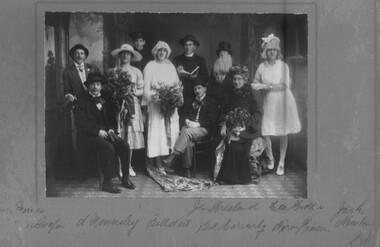 Photograph, Group of people dressed for a Mock Wedding c1920’s