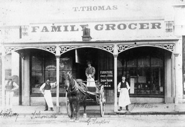Photograph, Mr T. Thomas' Family Grocery store