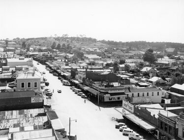 Photograph, Main Street Stawell looking East as viewed from the Town Hall Clock Tower c1962