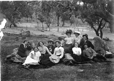 Photograph, Picnickers probably in the Black Ranges c1900
