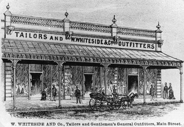 Drawing, Mr W. Whiteside & Co., Tailors in Main Street Stawell from the P.C. News Supplement 1888 -- Sketch