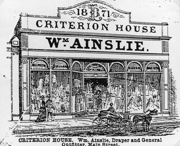Drawing, Mr Wm. Ainslie, Criterion House in Main Street Stawell from the P.C. News Supplement 1888 -- Sketch