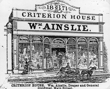 Drawing, Mr Wm. Ainslie, Criterion House in Main Street Stawell from the P.C. News Supplement 1888 -- Sketch