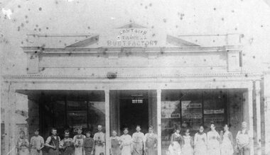 Drawing, Mr W. Laxton, Stawell Boot Factory in Main Street Stawell c1890 -- Sketch