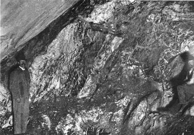 Photograph, "Magdala-Cum-Moonlight" Mine at the Main stope of 1300 ft level looking North 1895