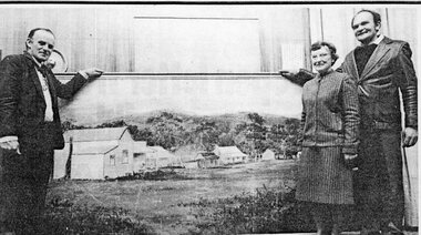 Photograph, Borough Huts Painting by Mr Will Rees 1911 - Presentation from the West Family to the Stawell Town Council 1911