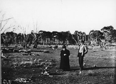 Photograph, Mrs Willy nee Unknown at the site of the Tent Hospital on Doctors Hill 1858