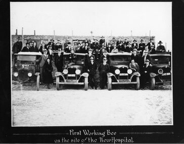 Photograph, 1st working bee on the site of the New Hospital Site