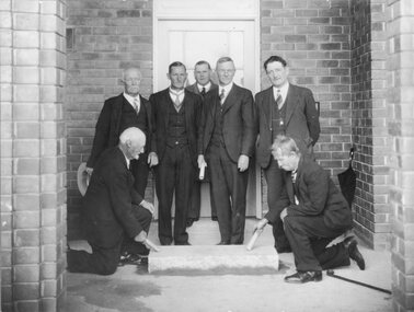 Photograph, Stawell Hospital Relaying the Foundation Stone from the Pleasant Creek old hospital at the new hospital 1933