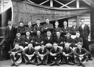 Photograph, Warriors Football Team -- Premiers 1934