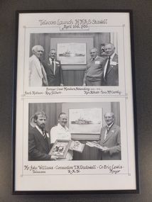 Photograph, H.M.A.S. Stawell's Former Crew Members at the Telecom Phone Book Launch 1986 -- 2 Framed Photos