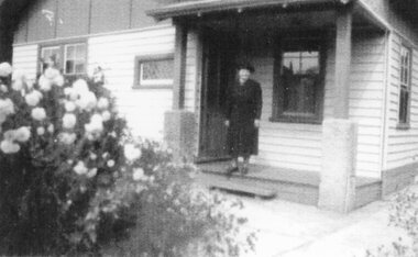 Photograph, Ada Carra outside her home at 40 Wimmera Street Stawell