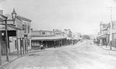 Photograph, Lower Main Street Stawell looking West 1906 -- 2 Photos -- 1 Colour