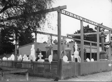 Photograph, Robson & Grays Monumental Works in Lower Main Street Stawell 1923