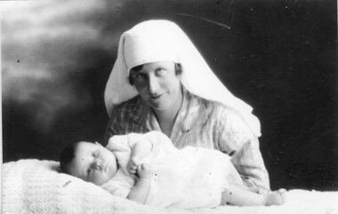 Photograph, Sister Amy Davies with baby “Boonah”