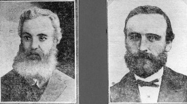 Photograph, Mr Nathaniel Swan an early editor of Pleasant Creek News & Mr Maynard Ord journalist who wrote an early history of Stawell