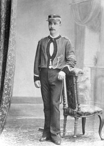 Photograph, Mr John Maddocks in his Stawell Volunteer Fire Brigade Uniform c1898 -- Studio Portraits -- 2 Photos