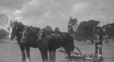 Photograph, Stawell Golf Club Mowing with Mr Ray Christian & his daughter c1951-1952