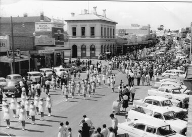Photograph, Stawell Marching Girls in Main Street c1960
