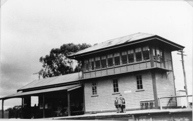 Photograph, Glenorchy Railway Station with signal Box on the right c1960's