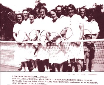 Photograph, Ledcourt Tennis Team -- Named 1953-1954