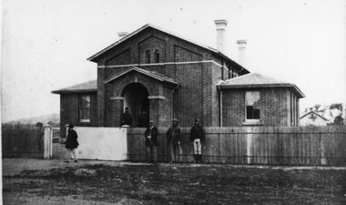 Photograph, Pleasant Creek Court House in Longfield Street Stawell with Constables in front 1880