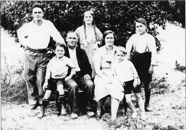 Photograph, Mr William Holmes, Mrs Lucy Holmes nee Unknown & Family c1940