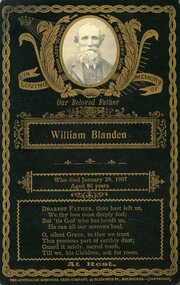Photograph, Mr William Blanden from Great Western's Memorial Card 1907