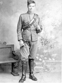 Photograph, "Glisson" Family in Great Western  -- Soldier in uniform -- Studio Portrait