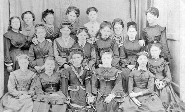 Photograph, Wesleyan Sunday School Class of young ladies c1890
