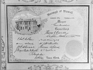 Photograph, Stawell Borough Address -- Commonwealth -- 1869