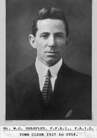 Photograph, Mr W G Sharpley --  Stawell Town Clerk 1927 -1954 -- Studio Portrait