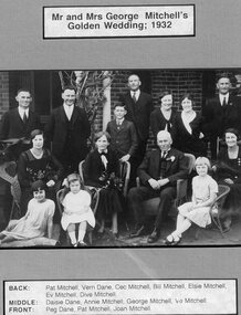 Photograph, Mr & Mrs George Mitchell's Golden Wedding with Family with names 1932